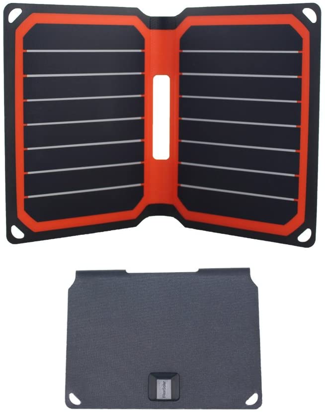 flexsolar plegable Cargador Solar 8,5 W portátil SunPower Solar Panel cargador con puerto usb para Power Bank Teléfono Inteligente y todos los dispositivos de 5 V electrónico, color naranja